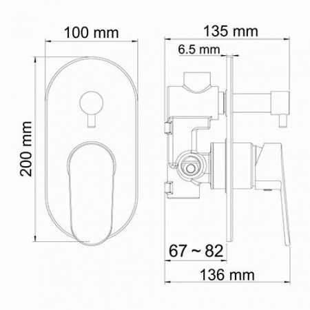Смеситель для душа WasserKraft Donau 5341 хром