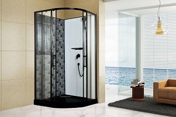 Душевая кабина Esbano Black ESKBB100С 100x100x210см, профиль черный матовый, стекло прозрачное