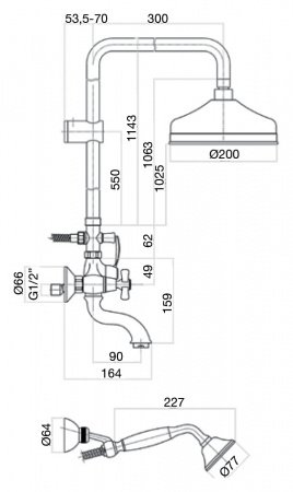 Душевая стойка Webert Armony AM721208060 медь