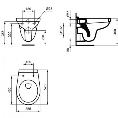 Подвесной унитаз Ideal Standard ECCO/EUROVIT E876901