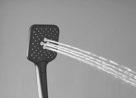 Душевая стойка со смесителем Vincea Cube VSFS-1C1GM вороненая сталь