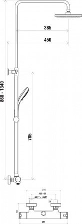 Душевая стойка Ravak TE 091.00/150