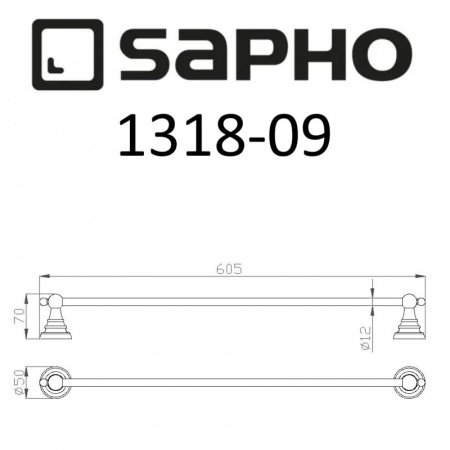 Полотенцедержатель Sapho DIAMOND 1318-09 бронза