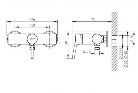 Смеситель для ванны с душем Bravat Palace F6172217CP-01-RUS хром