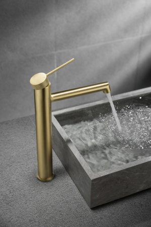 Смеситель для раковины Vincea Rim VBF-2RM2BG золото матовое