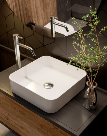 Раковина накладная 40см AQUAme AQM5008 белый