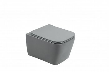 Унитаз подвесной Esbano TIRON-C серый матовый, с сиденьем микролифт