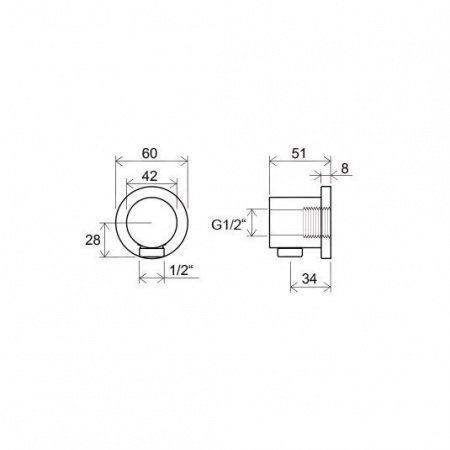 Шланговое подключение Ravak X07P004 хром