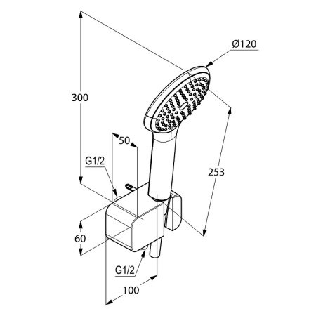 Встраиваемая душевая система с термостатом Kludi Zenta 389300545 хром