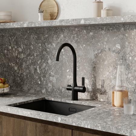 Смеситель для кухни с каналом для фильтрованной воды, черный матовый, Pure, IDDIS PURBLFJi05