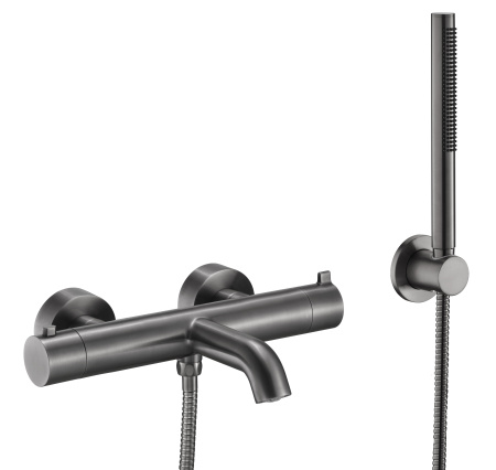 Смеситель для ванны термостатический c гарнитуром Benesque Lumiere 11010803 черный брашированный