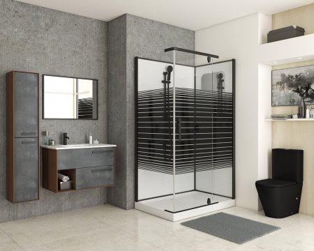 Душевая кабина Grossman GR272QR 80x120x205 профиль черный, стекло прозрачное с узором