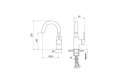 Смеситель для раковины Aquatek Европа AQ1307MB черный матовый