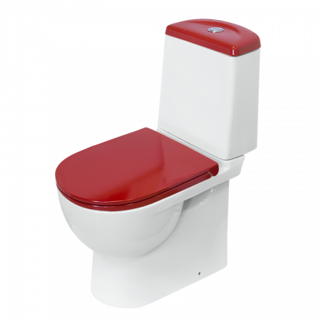 Унитаз Sanita Luxe Best Luxe SL DM Red BSTSLCC07110522 Белый/ с бачком и красным сиденьем Микролифт