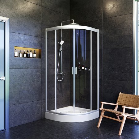 Душевой угол Am.Pm Gem 80x80x190 профиль хром, стекло прозрачное