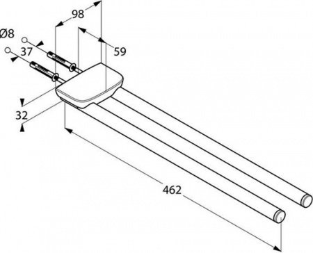 Полотенцедержатель Kludi Ambienta 5397705 двойной Хром