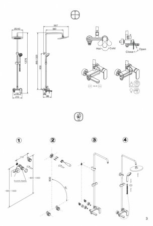 Душевая стойка Bravat Opal F6125183CP-A3-RUS хром