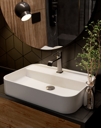 Смеситель для раковины AQUAme Asti AQM6410GM вороненая сталь