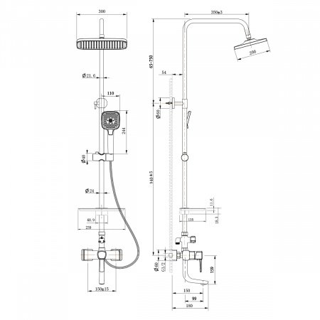 Душевая стойка Lemark Evitta LM0562C хром