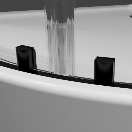 Душевая кабина Black&White G8701 90x90x217 профиль черный матовый, стекло прозрачное