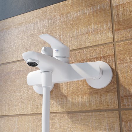 Смеситель для ванны с душем IDDIS Ray RAYWT02i02 белый матовый