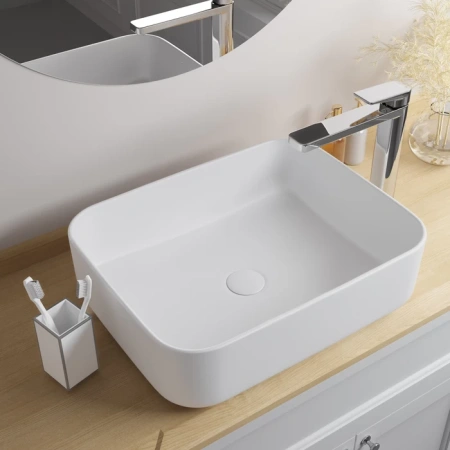 Раковина накладная 50см IDDIS Bridge BRIWM05i27 белый матовый