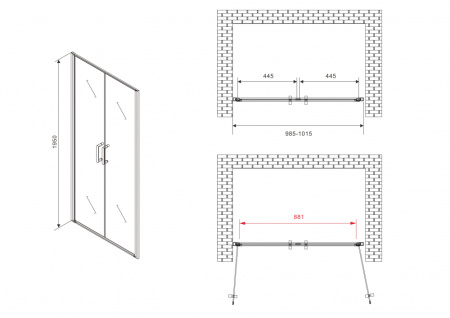 Душевая дверь ABBER Sonnenstrand AG04100C