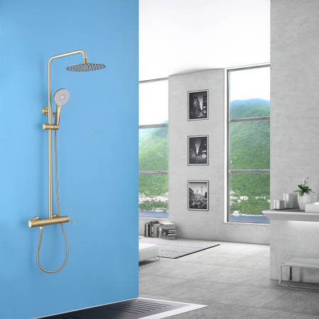 Душевая стойка со смесителем ABBER Emotion AF8816G золото матовое