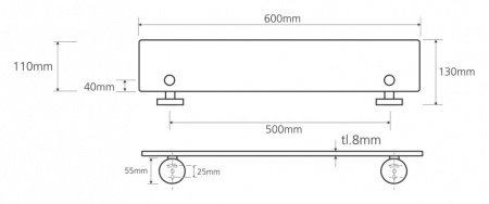 Полка стеклянная Bemeta Omega 104202042 Глянец