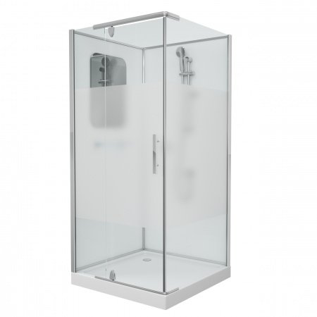 Душевая кабина Grossman GR170QR 100x100x205 профиль хром, стекло прозрачное/матовое