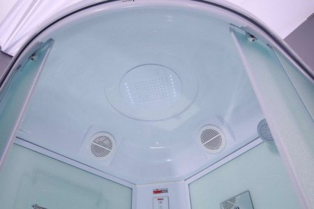 Душевая кабина Timo Eco TE-0701 100x100x215 профиль белый, стекло рифленое