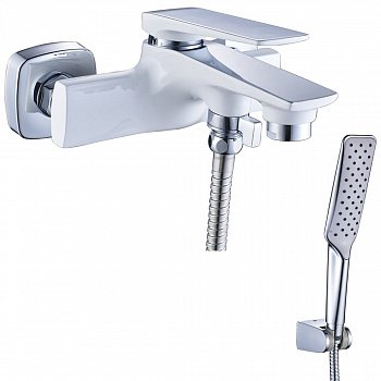 Смеситель для ванны с душем Lemark Allegro LM5914CW хром/белый