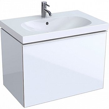 Тумба под раковину Geberit (Keramag) Acanto 74 подвесная Белое стекло
