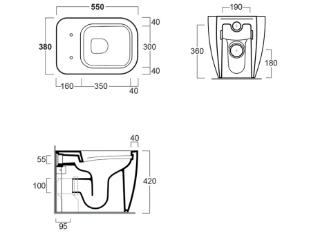 Унитаз приставной безободковый Simas Henges BB01 белый