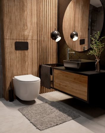 Раковина накладная 39см AQUAme AQM5011MB черный матовый