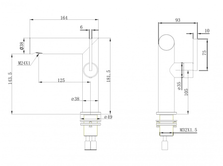 Смеситель ABBER Perfekte 316 AF8A10BG для раковины, золото брашированное