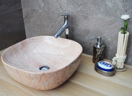 Раковина накладная 42.5см Gid Mnc542 розовый