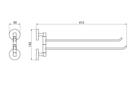 Полотенцедержатель двойной Aquatek Бетта AQ4613CR хром