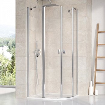 Душевой угол Ravak Chrome CSKK4 80x80x195 профиль хром блестящий, стекло прозрачное