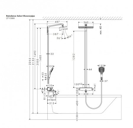 Душевая стойка Hansgrohe Raindance Select E 27113000 хром