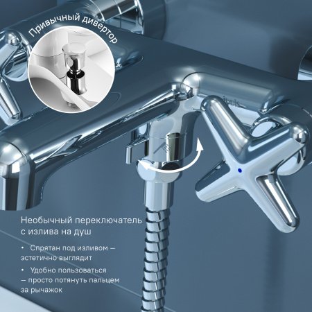 Смеситель для ванны с душем IDDIS Acros ACRSB02i02WA хром глянцевый