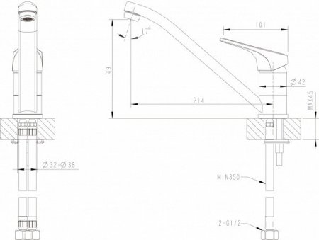 Смеситель для кухни Bravat Drop-D F1121179CP хром