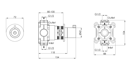 Запорный вентиль нажимной с регулировкой расхода Benesque Lumiere 12010804 латунь брашированная