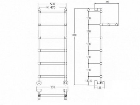Полотенцесушитель водяной Margaroli Sole 4424706CRP 108х53.5 хром