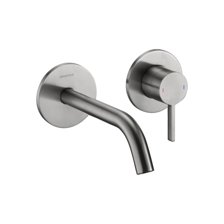 Смеситель для раковины встраиваемый Benesque Lumiere 10010302 брашированный никель