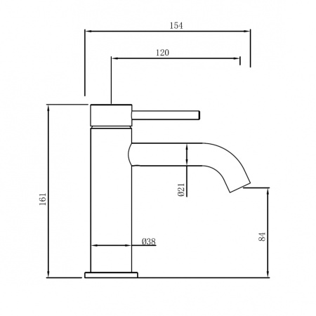 Смеситель ABBER Wasser Kreis 316 AF8110BGG для раковины, оружейная сталь брашированная