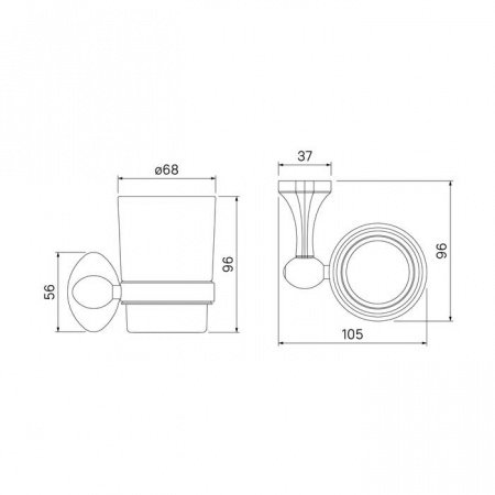 Стакан IDDIS Male MALSSG1i45 хром