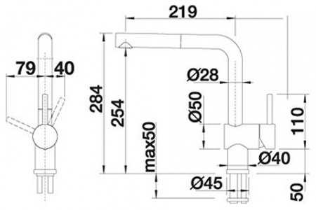 Смеситель для кухни Blanco Linus-S 526148 черный