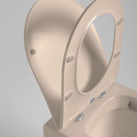 Унитаз подвесной безободковый Vincea Piatti VT1-11SMC капучино матовый, с сиденьем микролифт