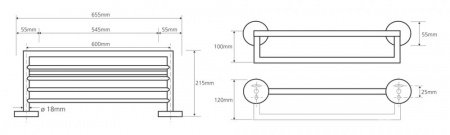 Полка для полотенец Bemeta Omega 104205072 Глянец